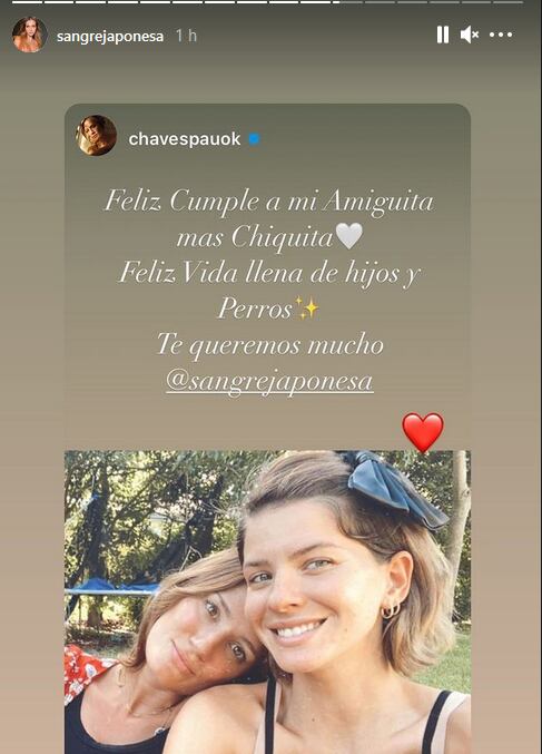 Paula Chaves y su mensaje de cumpleaños para la China Suárez