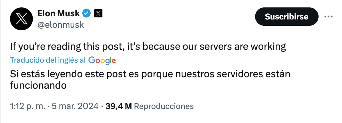 Instagram y Facebook se cayeron más de dos horas y el dueño de X, Elon Musk, aprovechó para bromear sobre la situación.