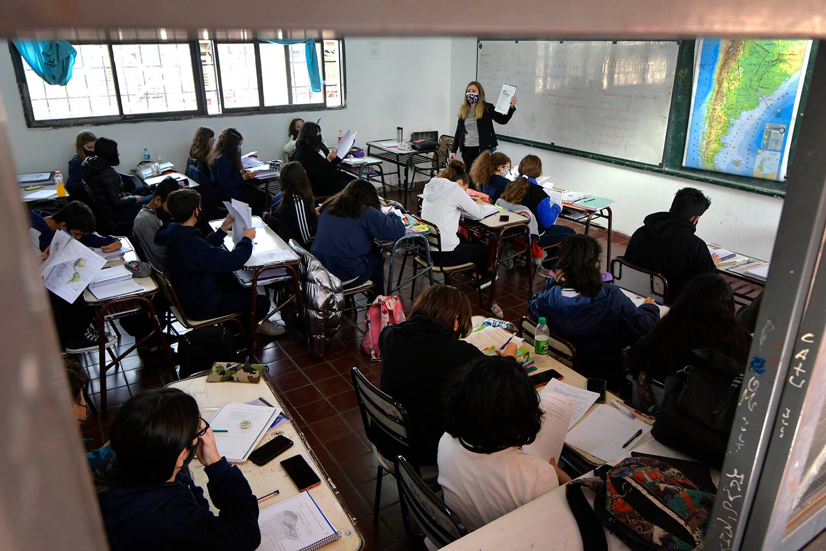 Presencialidad absoluta, y los 32 alumnos estaban juntos por primera vez en el año. 
Foto: Orlando Pelichotti