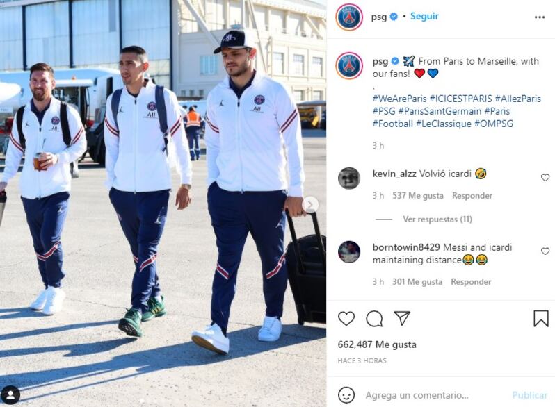 Lionel Messi posó con Mauro Icardi, tras la crisis de pareja del 9 del PSG.