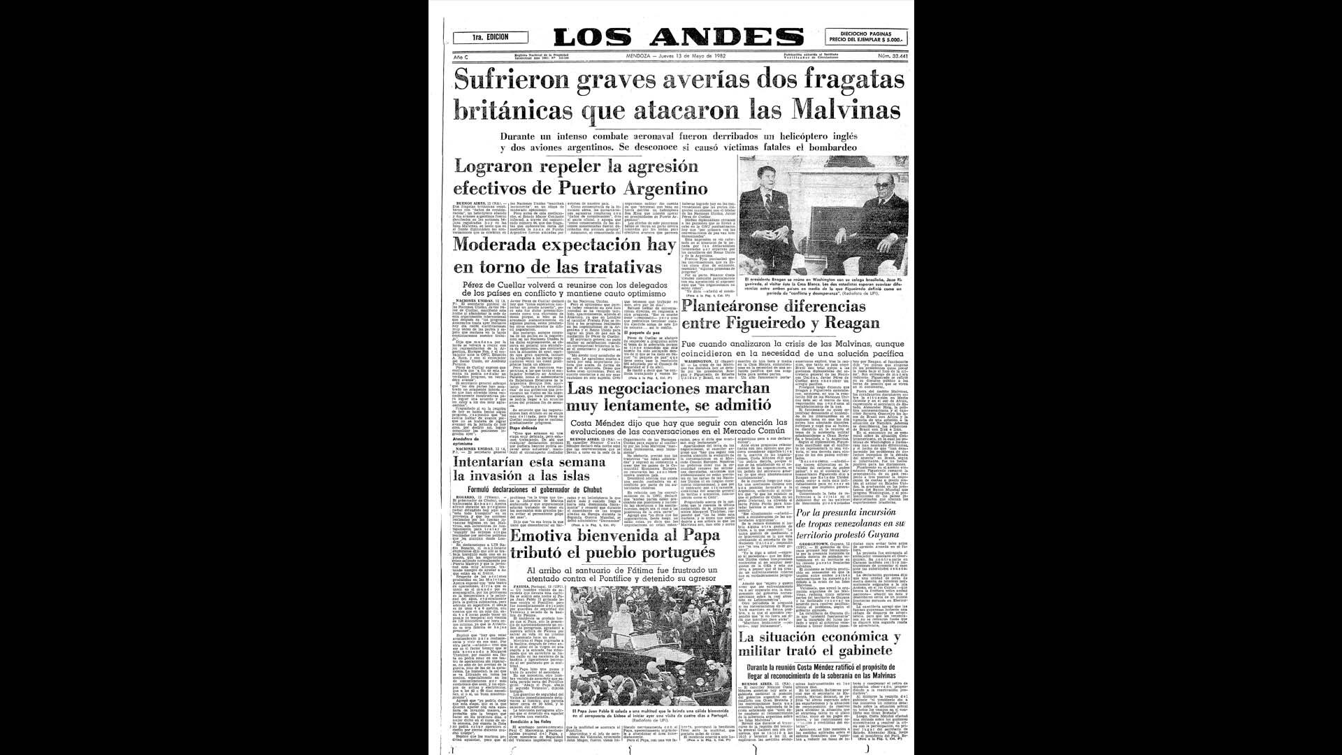 Un recorrido día a día por las portadas del medio más importante de Mendoza, para conocer el pulso diario de la guerra que enluteció a todo el país.