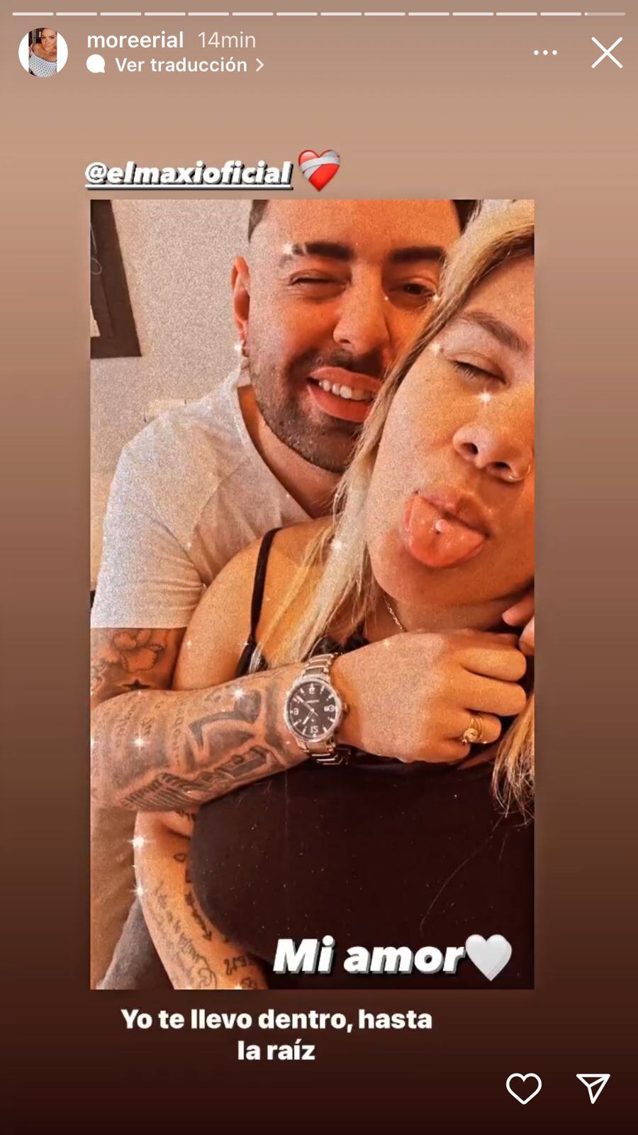 Morena Rial se tatuó el nombre de "El Max", su nuevo novio.