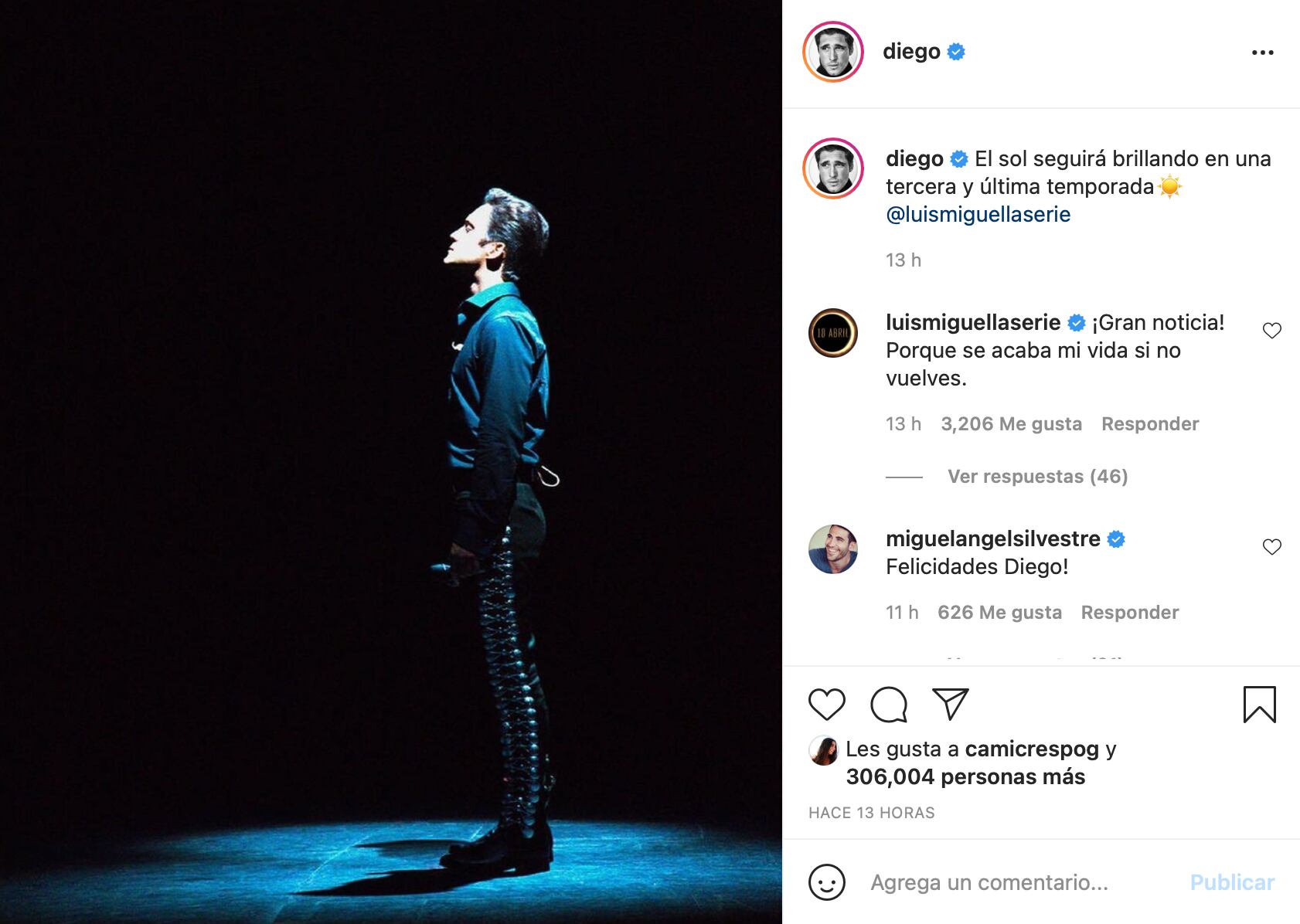 El actor compartió la noticia con sus seguidores.