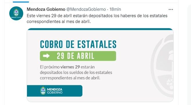 Cobro de estatales: este viernes 29 de abril estarán depositados los salarios