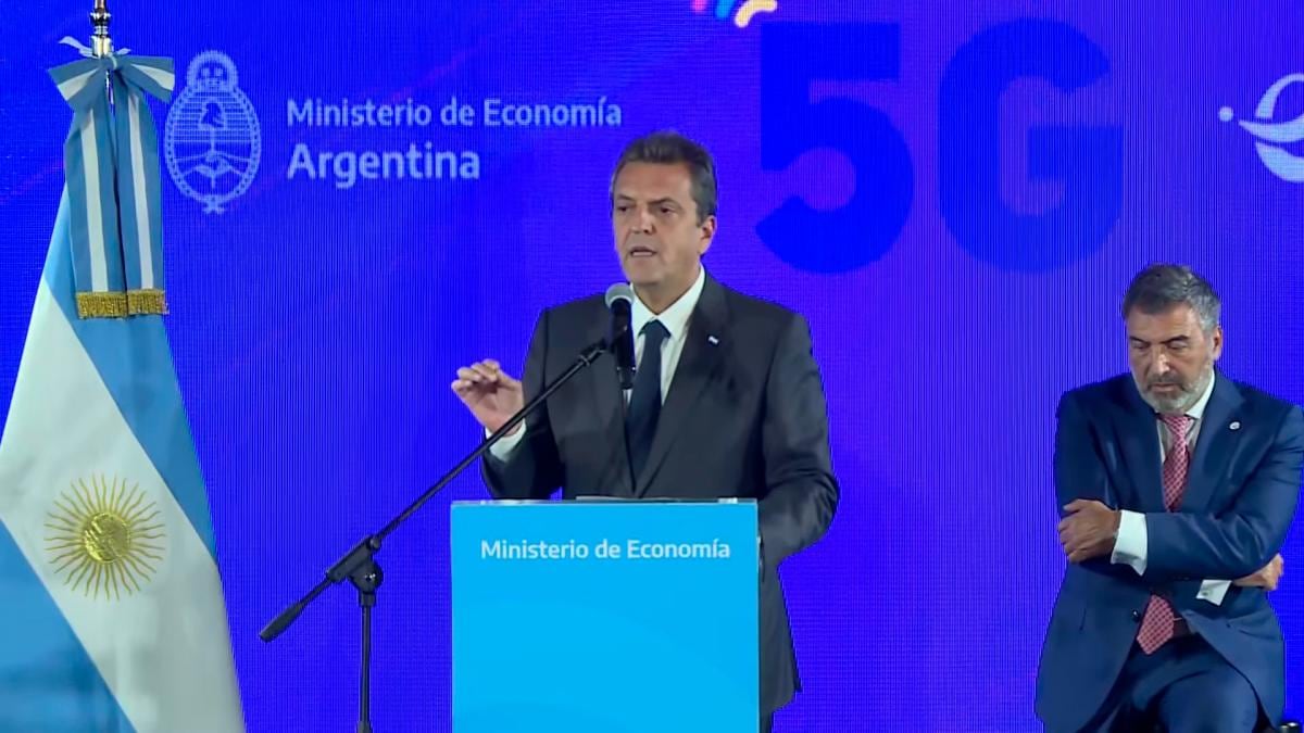 Massa anunció la llegada de la tecnología 5G a la Argentina. Foto: Captura de video