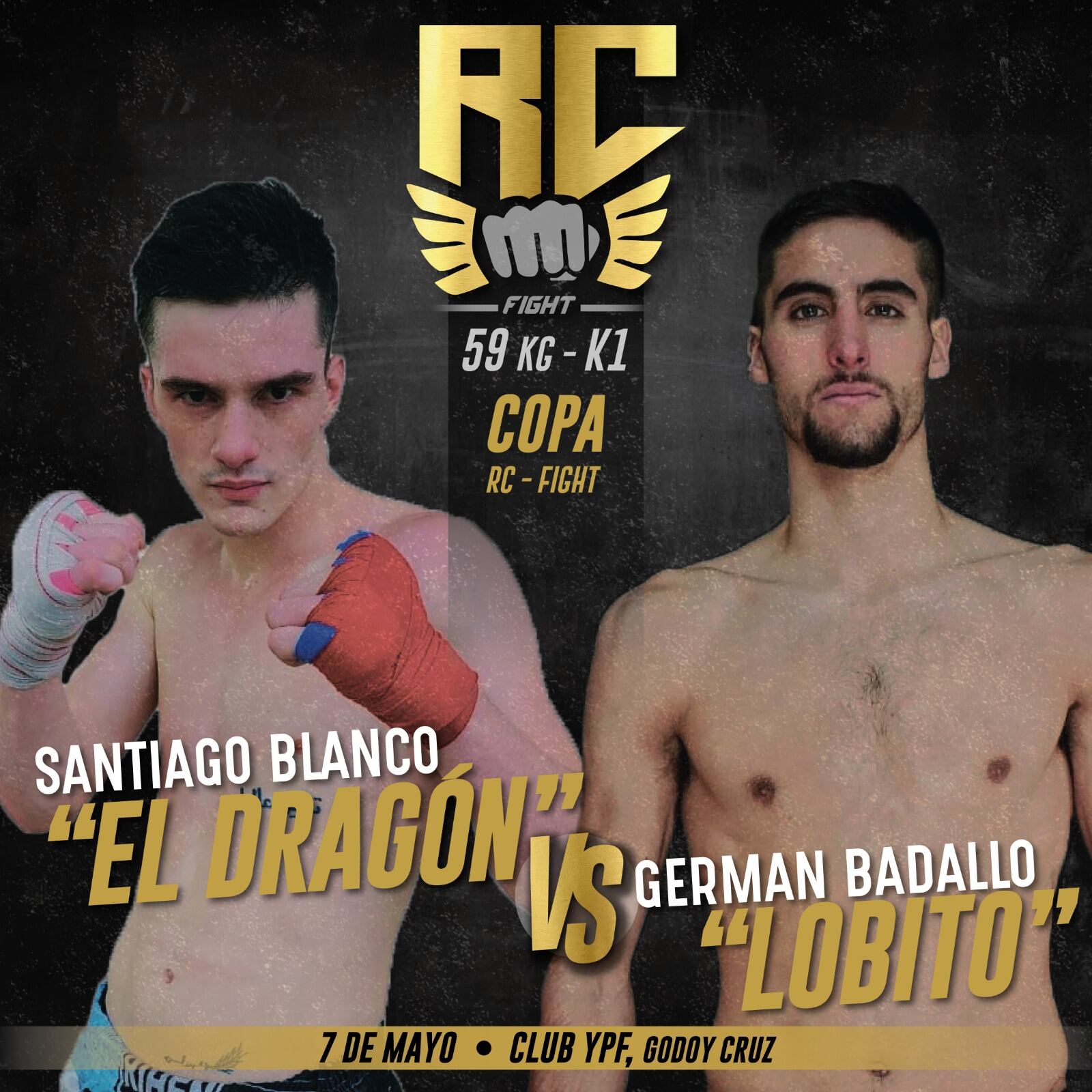 kickboxing: Santiago Blanco vs. Germán Badallo. / Gentileza.