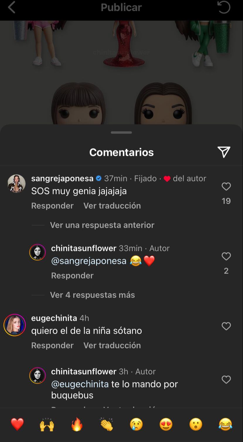 Diseñaron muñecas de la China Suárez con inteligencia artificial. Captura de Instagram.