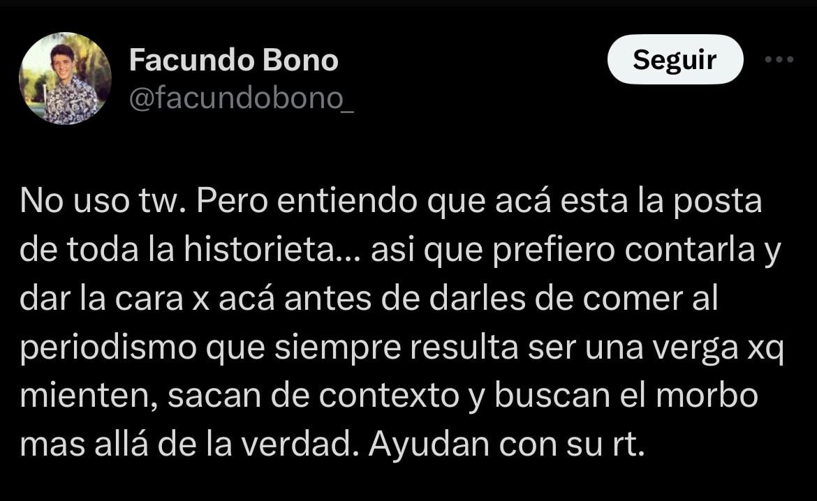 Facundo Bono, el hijo mayor de Martín Demichelis.