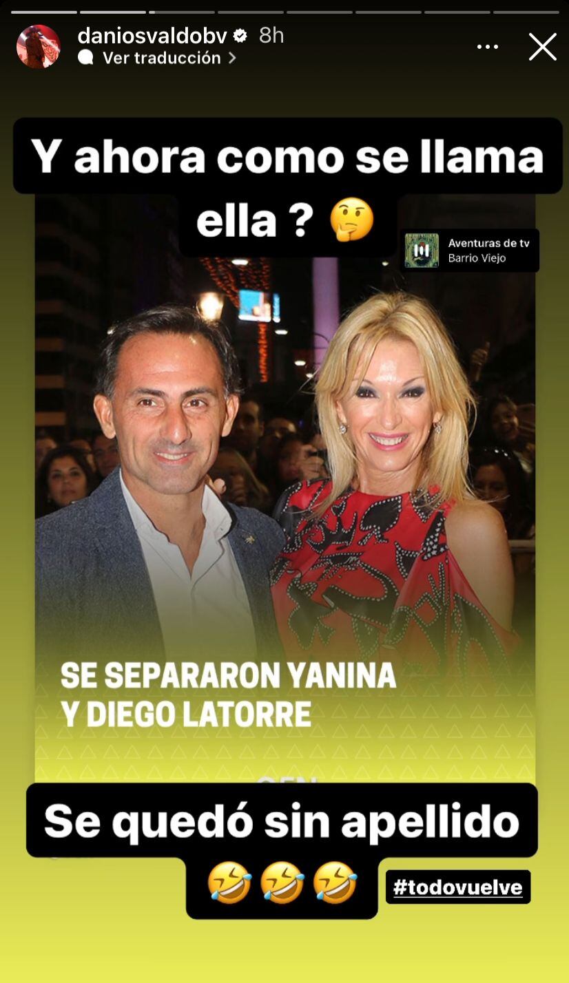 Tenso cruce entre Yanina Latorre y Daniel Osvaldo. Captura de pantalla.