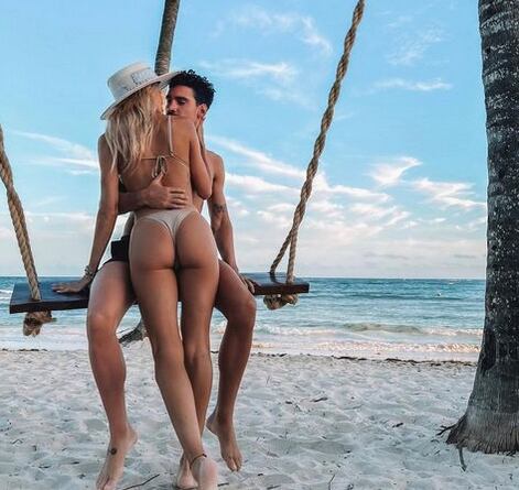 Cande Ruggeri y su novio, en Tulum