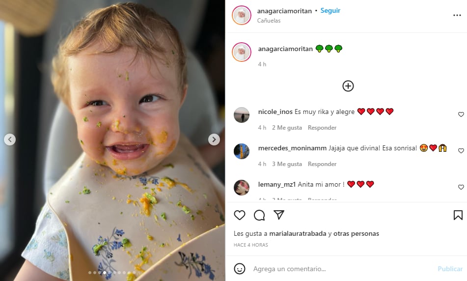 Ana García Moritán fotografiada después de comer y enterneció a más de uno