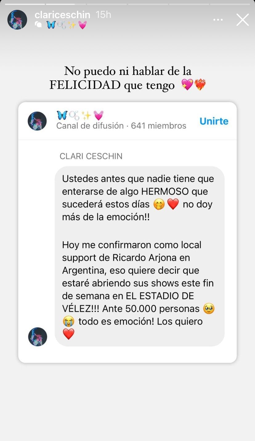 Clari Ceschin, la mendocina que será telonera de Ricardo Arjona.