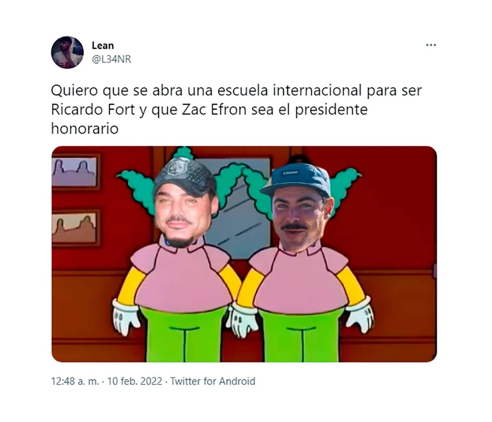 Los memes más ingeniosos sobre el parecido de Zac Efron y Ricardo Fort