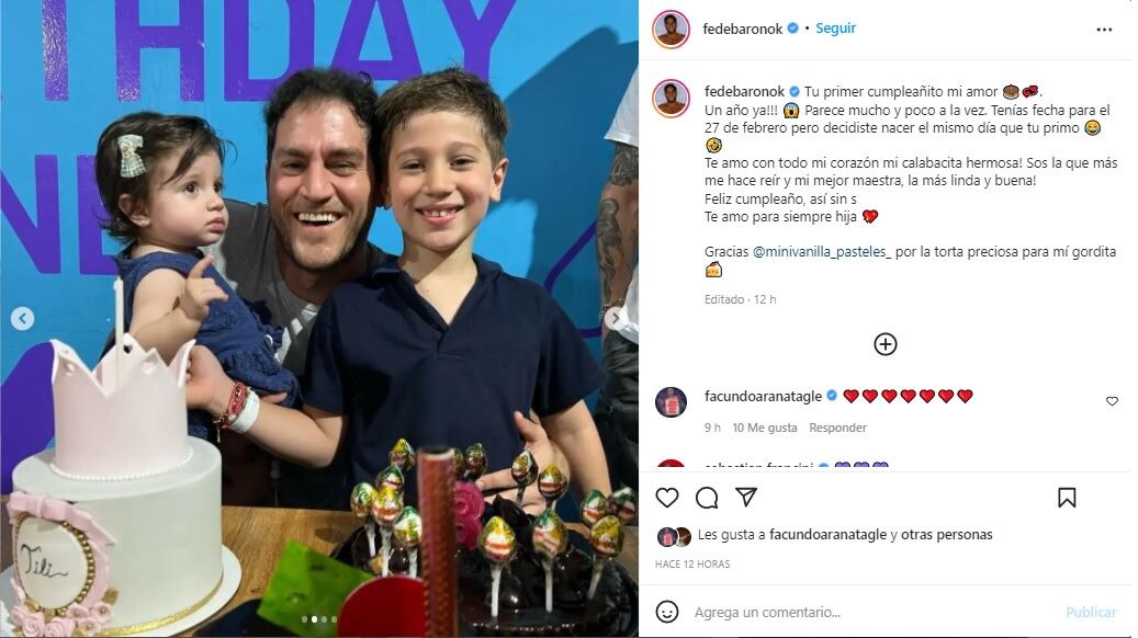 Jimena Barón y Daniel Osvaldo festejaron juntos el cumpleaños de su hijo Momo