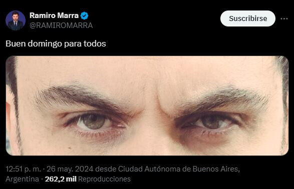 El tuit de Marra que alimentó la teoría de los usuarios de las redes. Foto: captura.