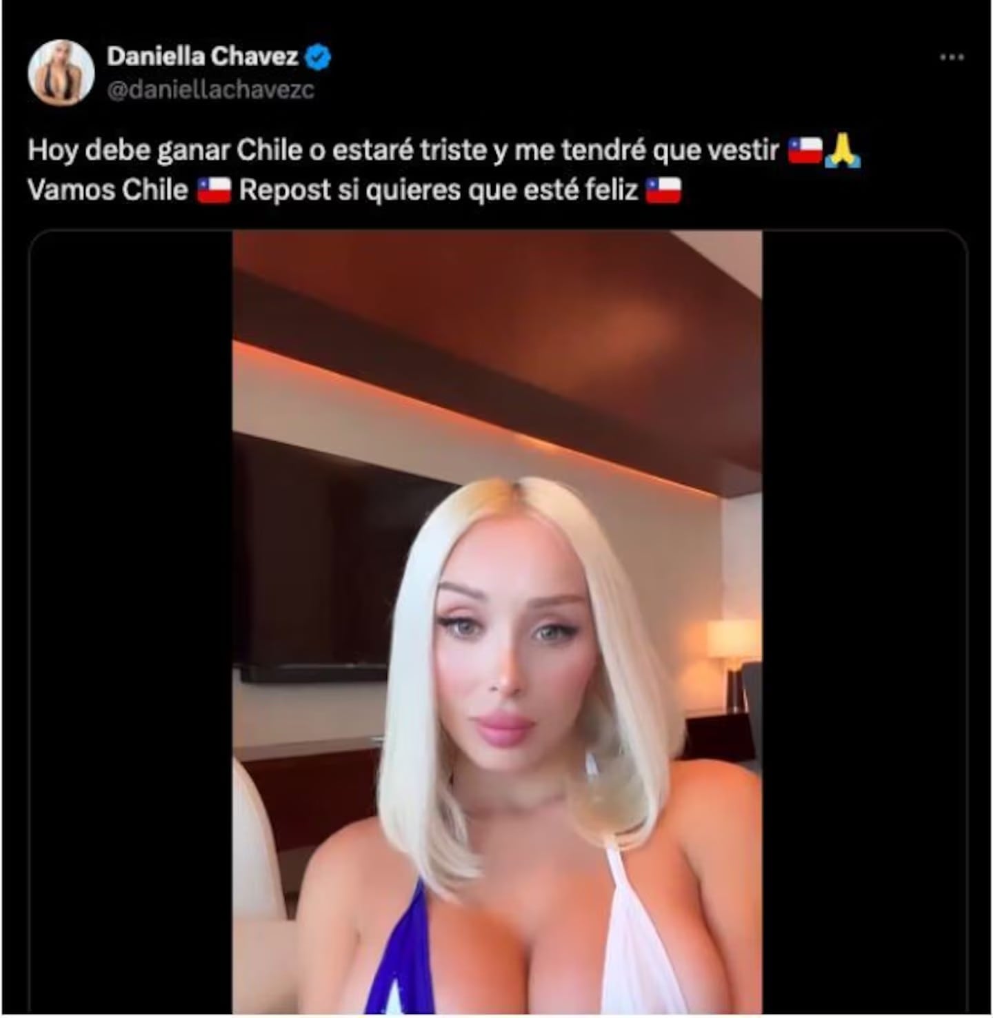 La influencer chilena llamó la atención en redes con sus posteos y su look en el estadio