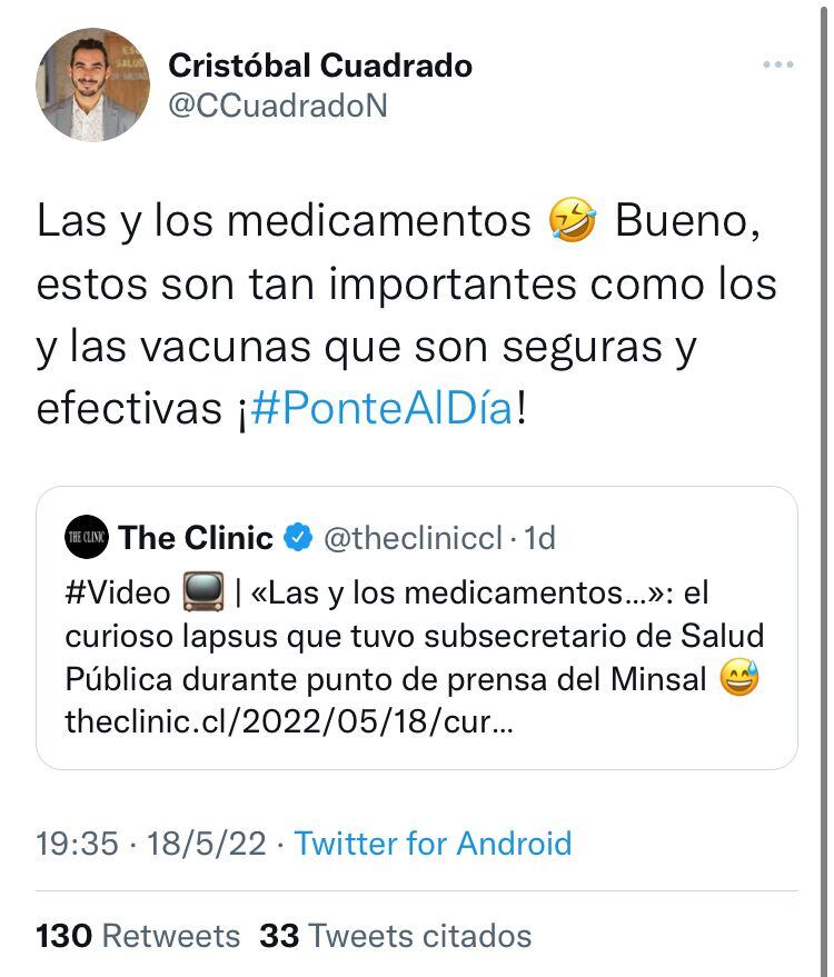 Un funcionario chileno quiso usar el lenguaje inclusivo y habló de “los y las medicamentos”