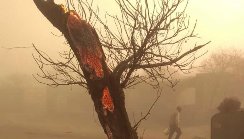 Incendio en el campo de Sergio Cotoloni - 