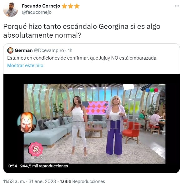 Varias críticas hacia Georgina Barbarossa en redes