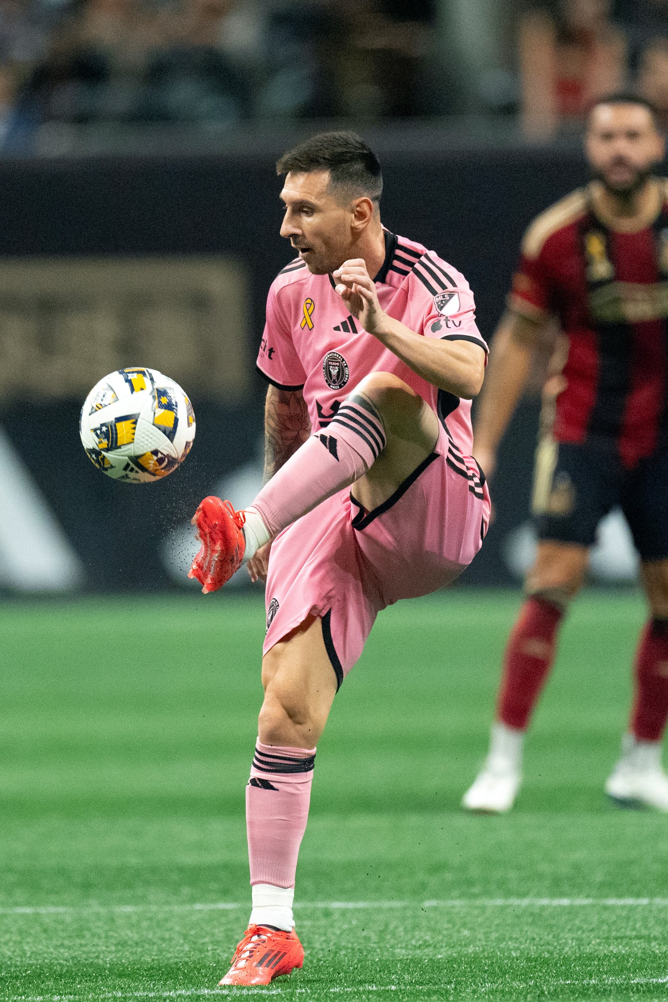 Lionel Messi en el partido que Inter Miami afrontó ante Atlanta United, por la MLS. (AP)