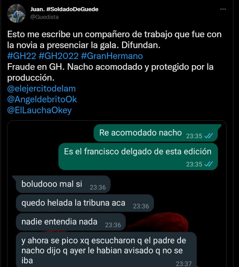 En las redes se volvió tendencia el "Fraude en Gran Hermano"