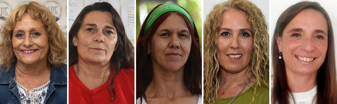 Una mujer volverá a conducir el SUTE después de 26 años.
Mirtha Faget, Carina Sedano, Verónica Torres, Cristina Raso y Sandra Lacoste