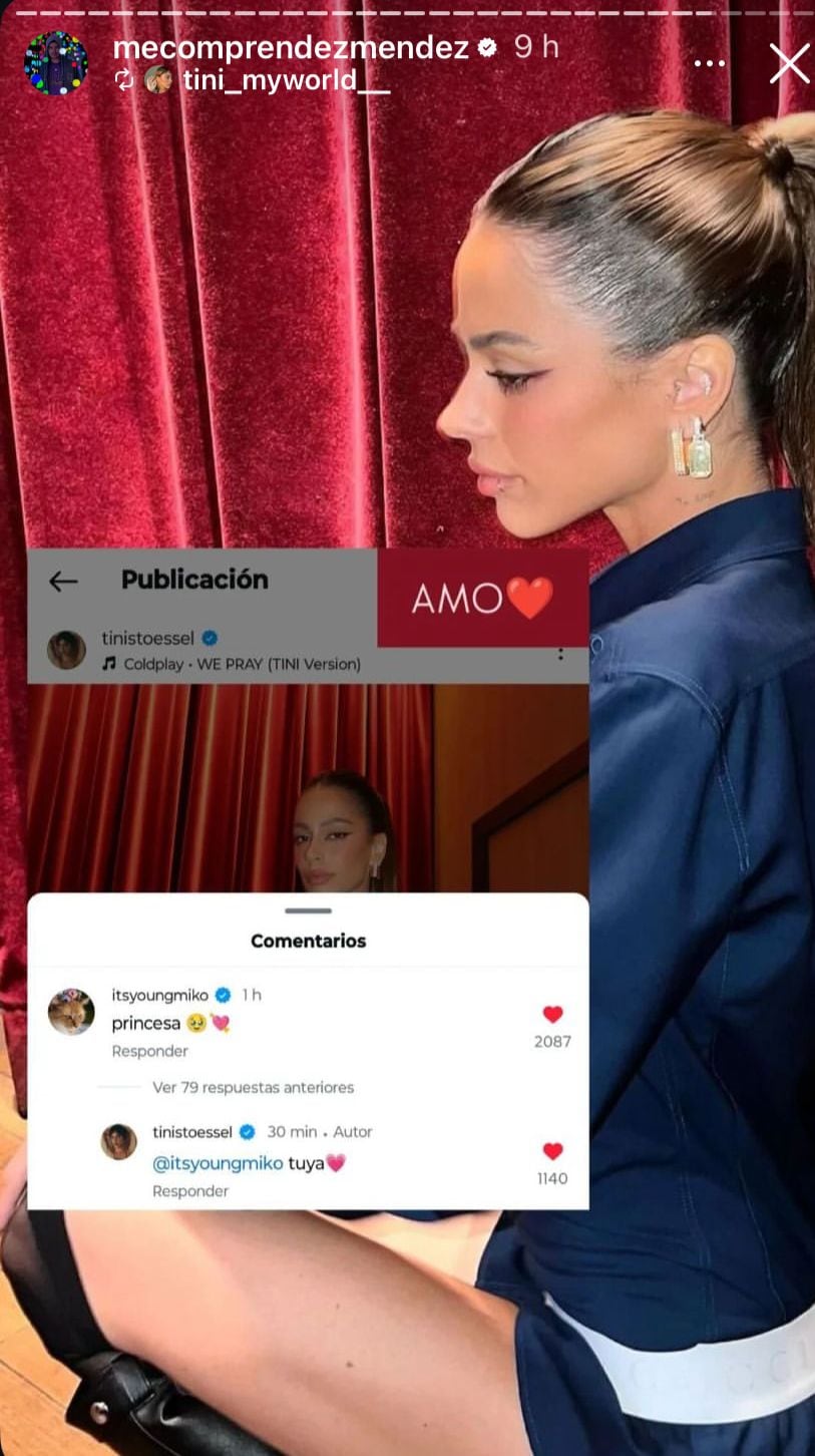 Tini Stoessel se la jugó y le dedicó un romántico mensaje a Young Miko.