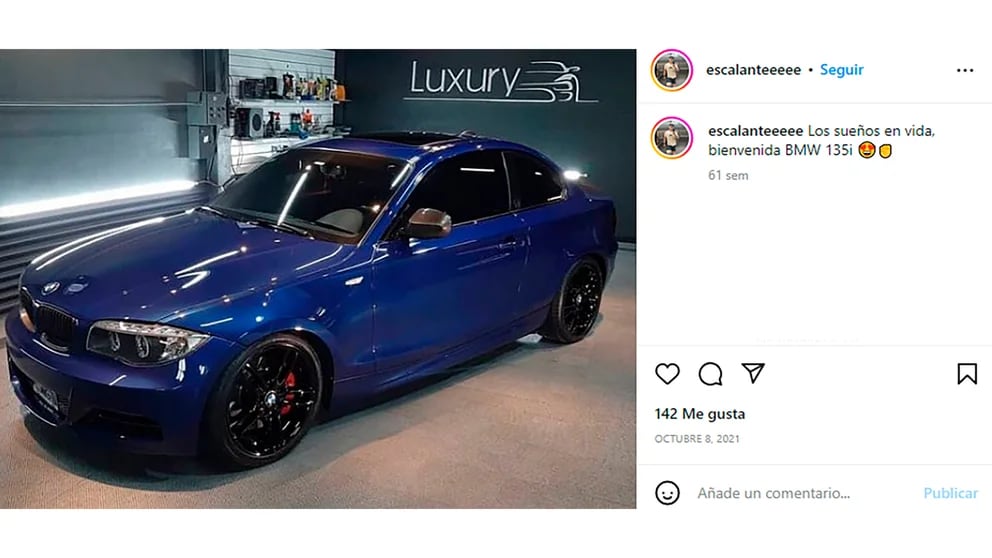 Lucas compartía gran cantidad de fotos de su auto, del cual era aficionado.