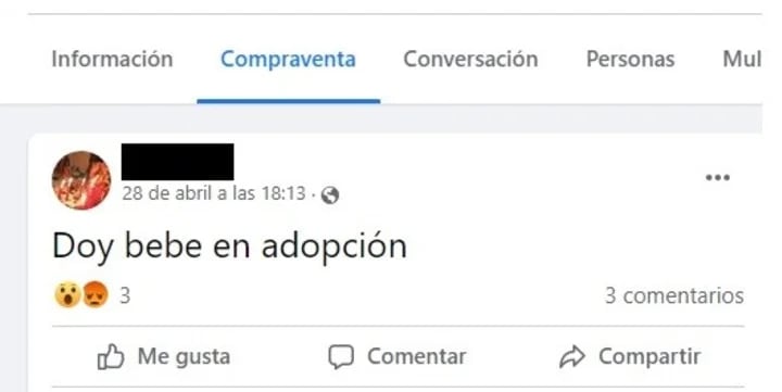 El hombre ofertaba a su hija en un grupo de compra venta en Facebook como anzuelo para cometer estafas.