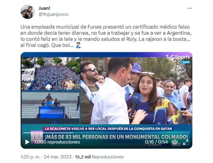 La noticia se viralizó en la red social Twitter luego de que un usuario la compartiera. Foto: Captura Twitter.