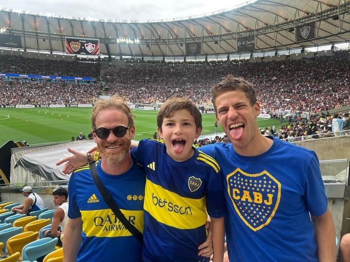 El Peque Schwartzman en el Maracaná alentando a Boca.