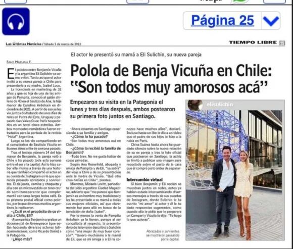 La entrevista a Eli para el medio chileno