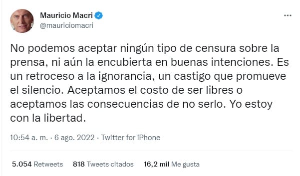 Macri defendió a Viviana Canosa.