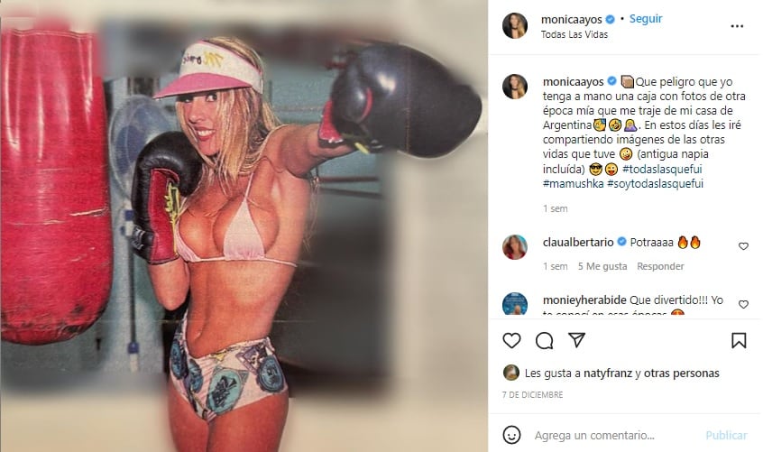 Mónica Ayos y sus recuerdos publicados en Instagram de cuando usaba plumas y conchero