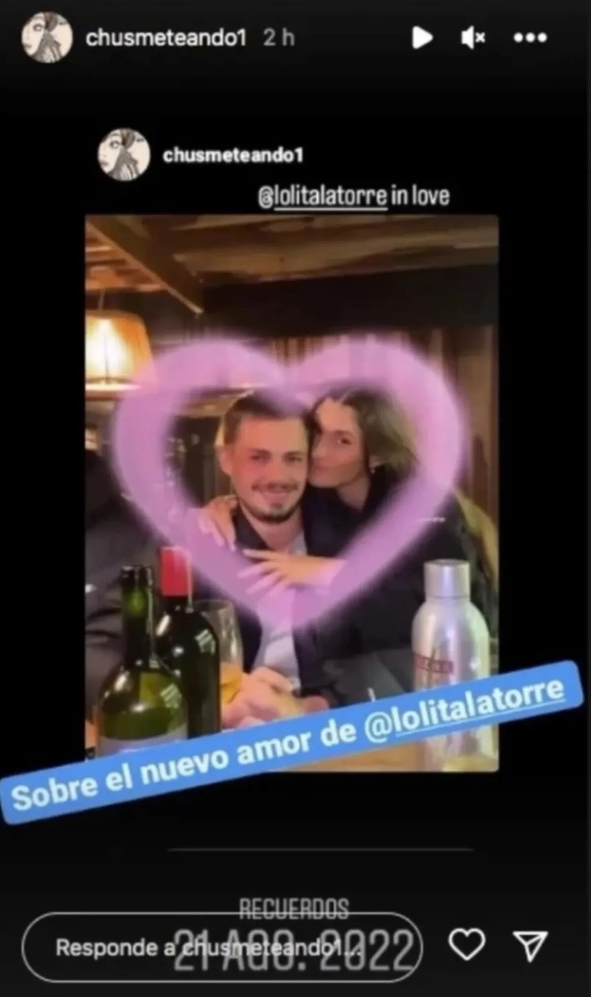 Lola Latorre y quien sería su nuevo novio (Cptura de pantalla).