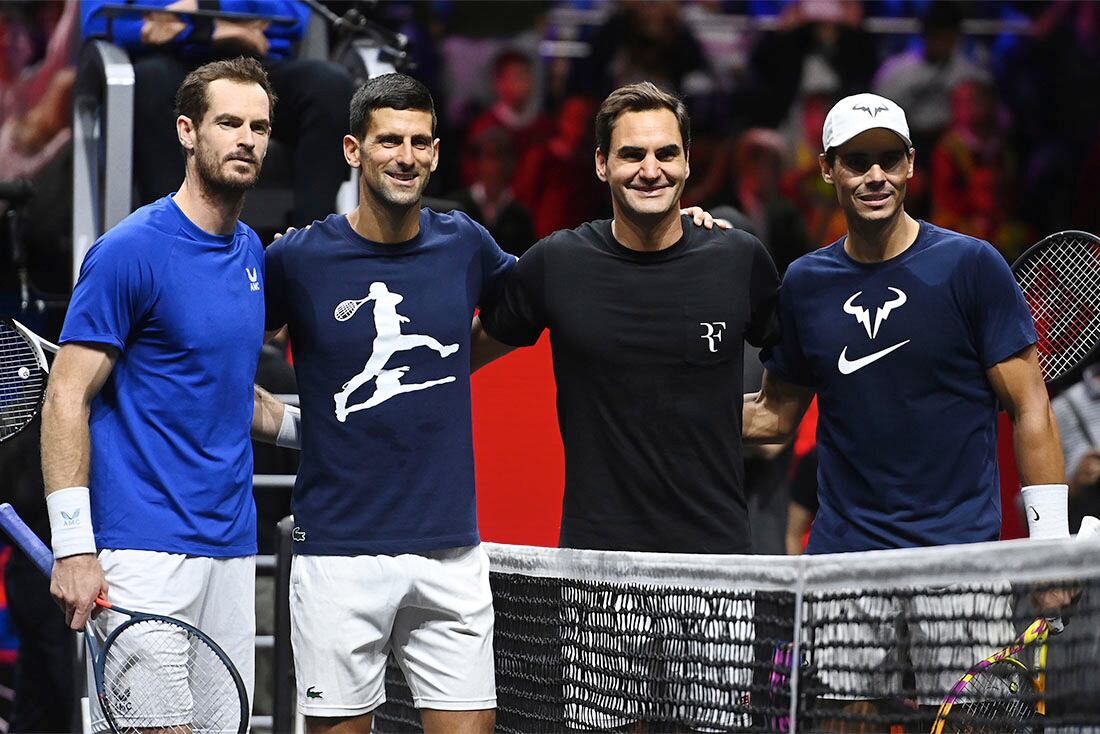 Andy Murray, Novak Djokovic, Roger Federer y Rafael Nadal en la Laver Cup. / EFE
