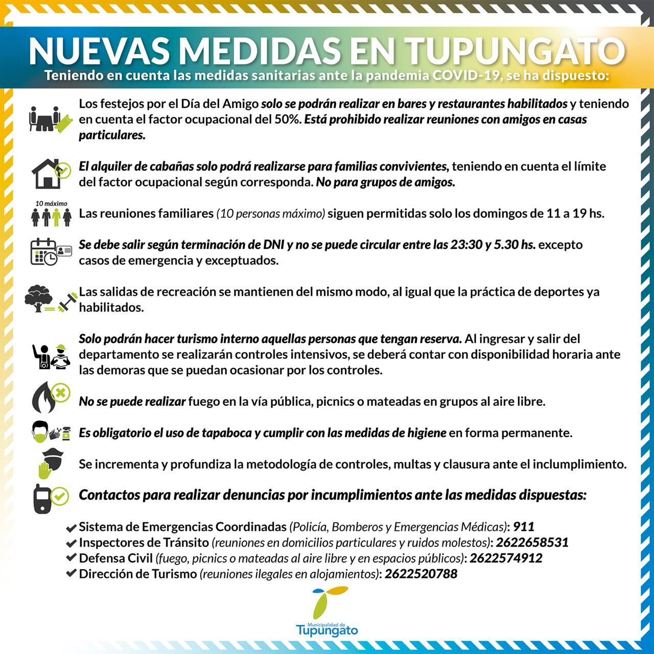 Nuevas medidas preventivas en Tupungato.