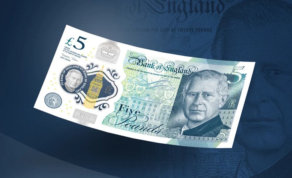 Así son los billetes con el rostro del monarca británico.