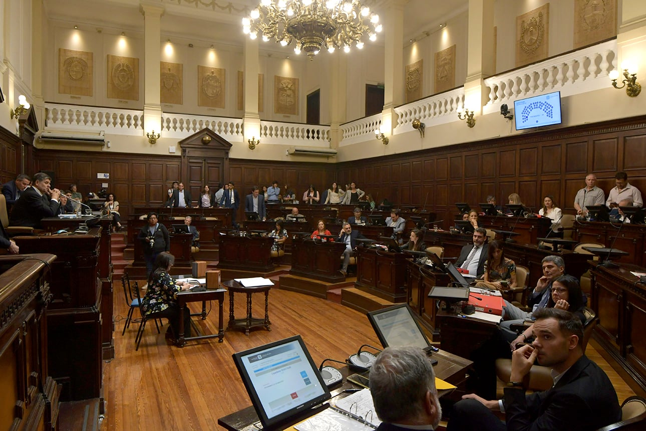 La Cámara de Senadores tuvo el debate de la Ley de Ministerios,  que propone el gobierno electo de Alfredo Cornejo
En la foto: Senador Chappel Dugar

 Foto: Orlando Pelichotti