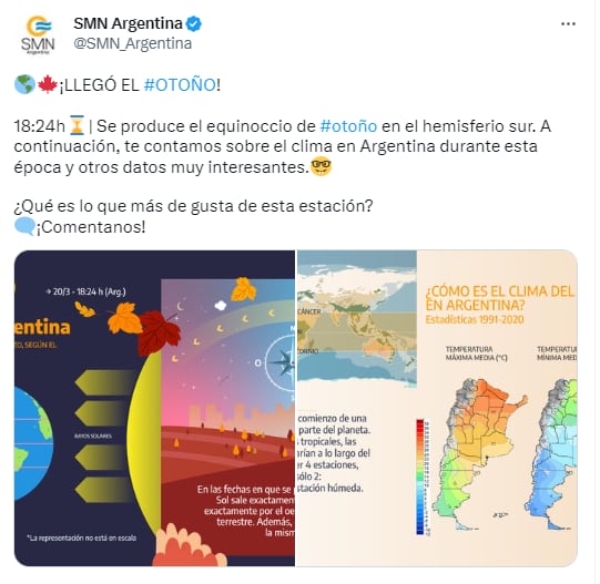 Comenzó el otoño - Twitter SMN