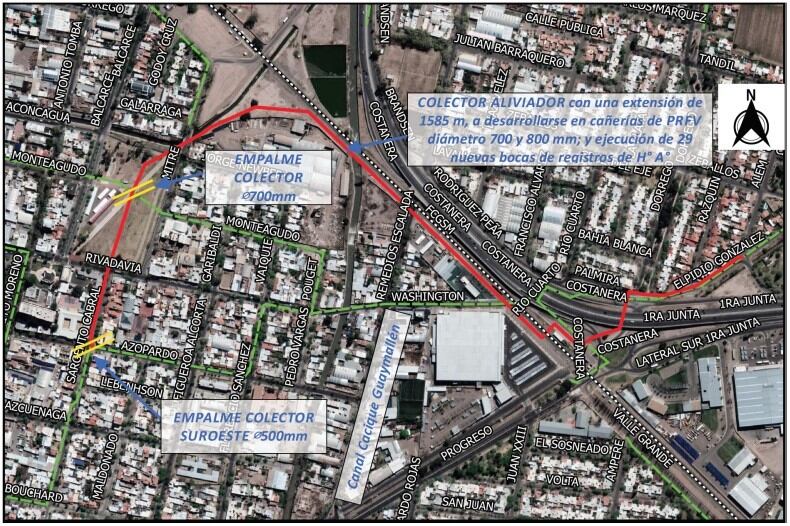 La zona donde se interrumpirá el tránsito. Foto: Municipalidad de Godoy Cruz.