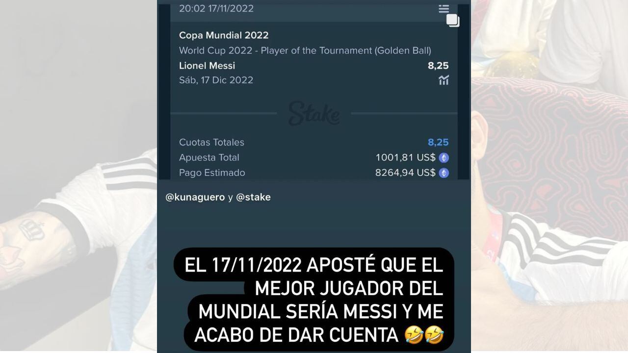 El Kun ganó más de 8.000 dólares.