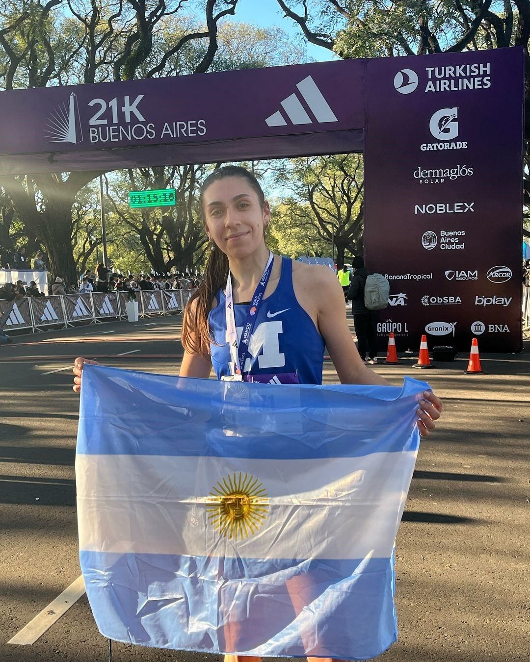 Micaela Levaggi hizo un tiempo de 01:13:40. Foto: Maratón de Buenos Aires.