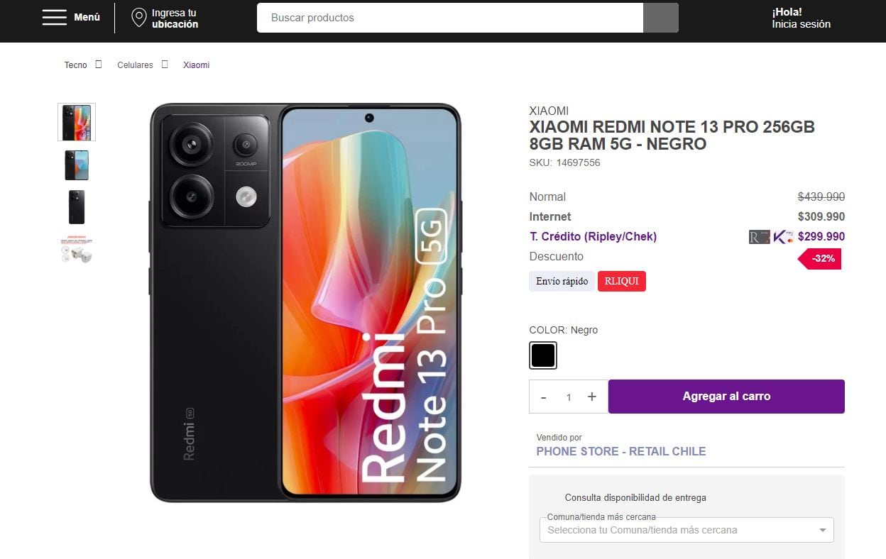 Esto sale el Xiaomi Redmi Note 13 en Chile.