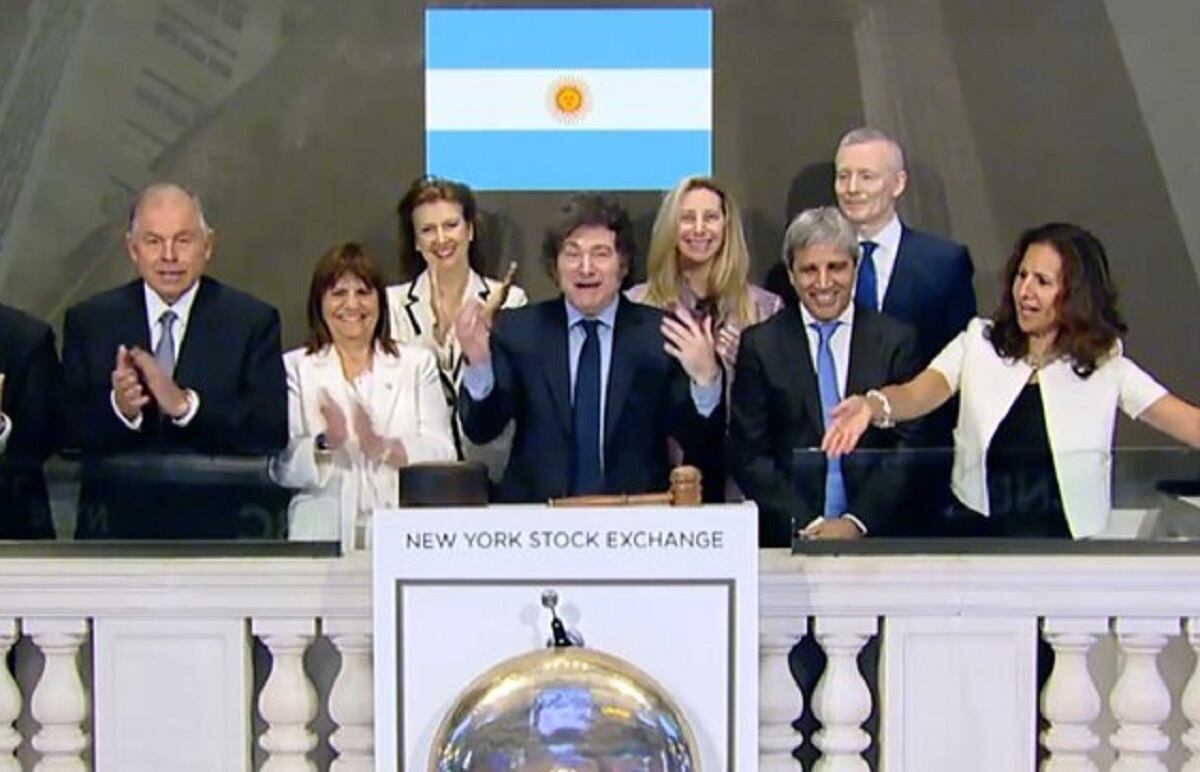 El presidente Javier Milei en Wall Street (Captura de video)