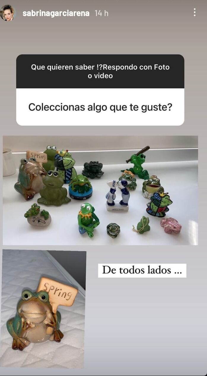 Sabrina Garciarena mostró su colección de ranas.