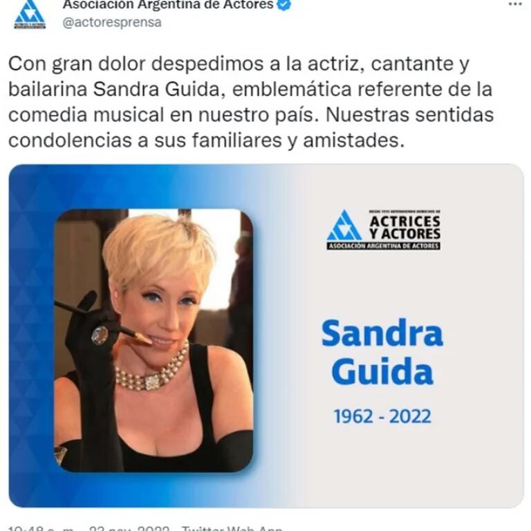 Sandra Guida falleció a los 60 años y causó conmoción en el mundo del espectáculo