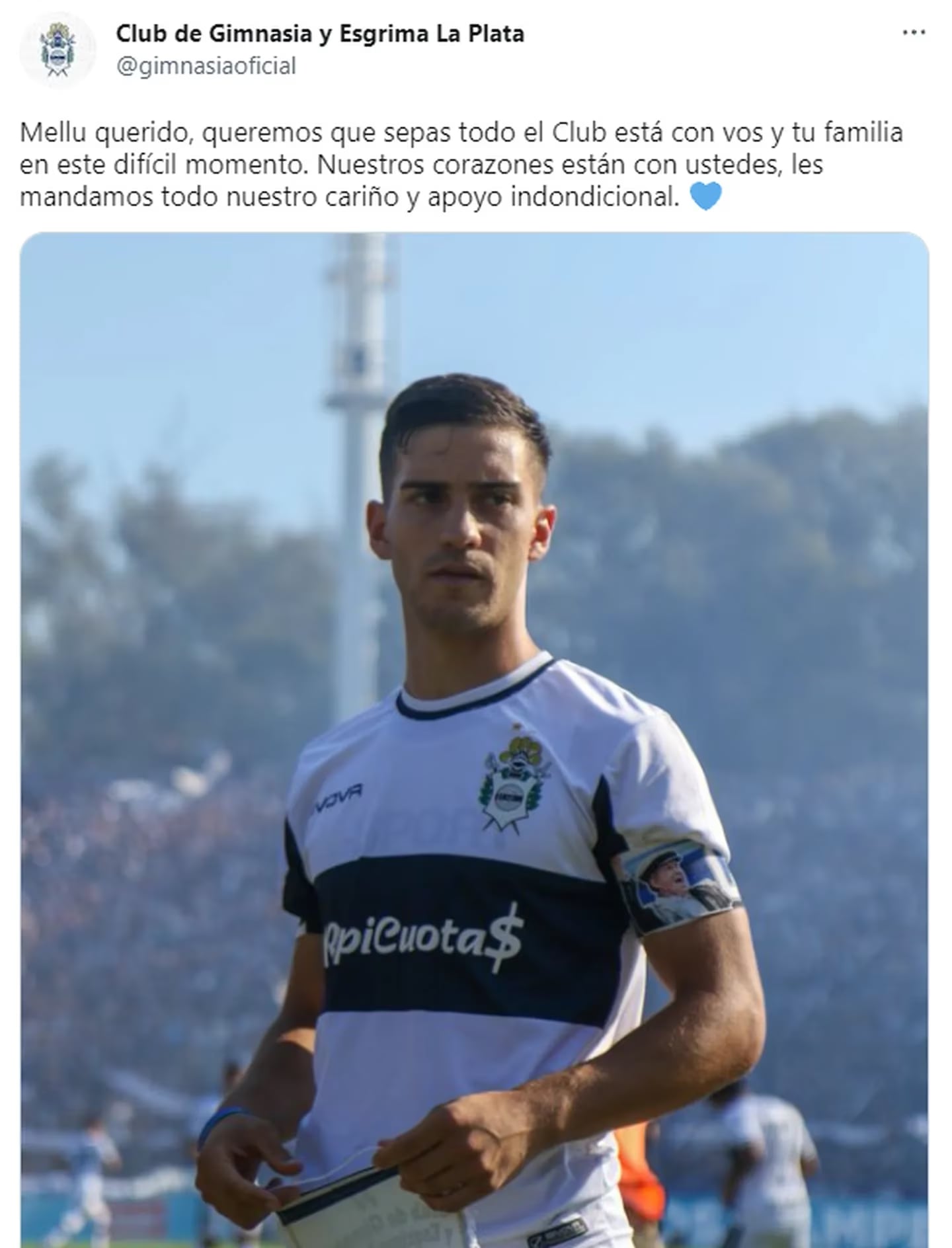 Gimnasia le dedicó unas emotivas palabras a Melluso