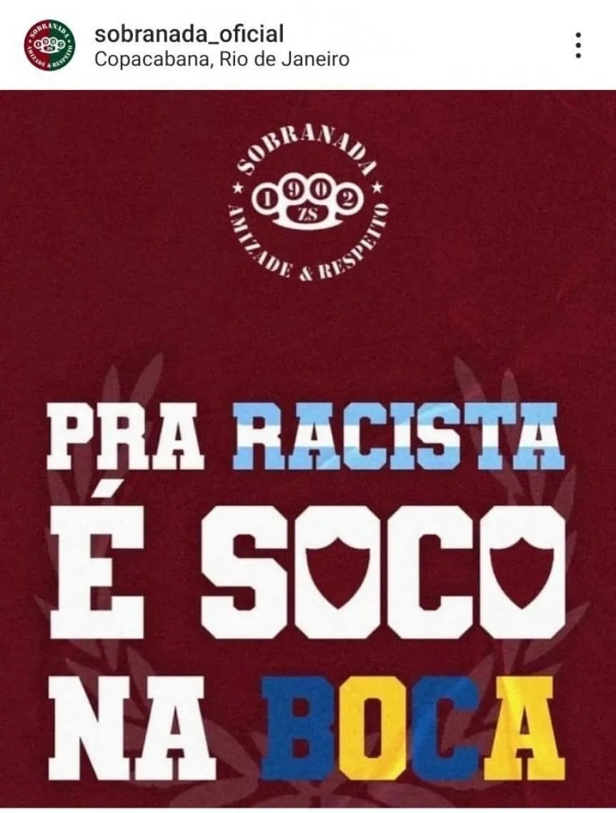 La amenaza de los hinchas de Fluminense a los de Boca a una semana de la gran final. / Gentileza.