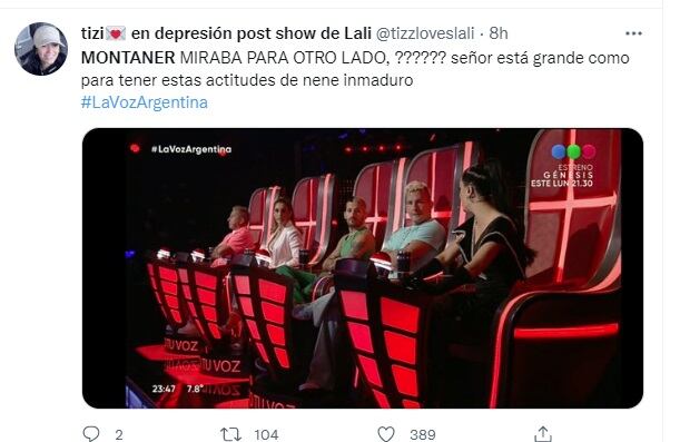 Polémica en redes por el cruce entre Lali Espósito y los Montaner (Twitter)